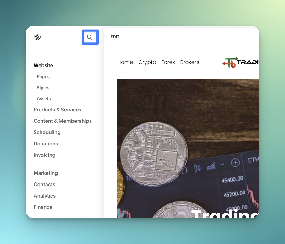 Edit your Squarespace site.