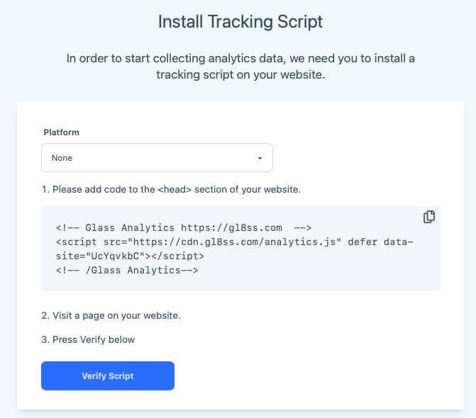 Install the tracking code